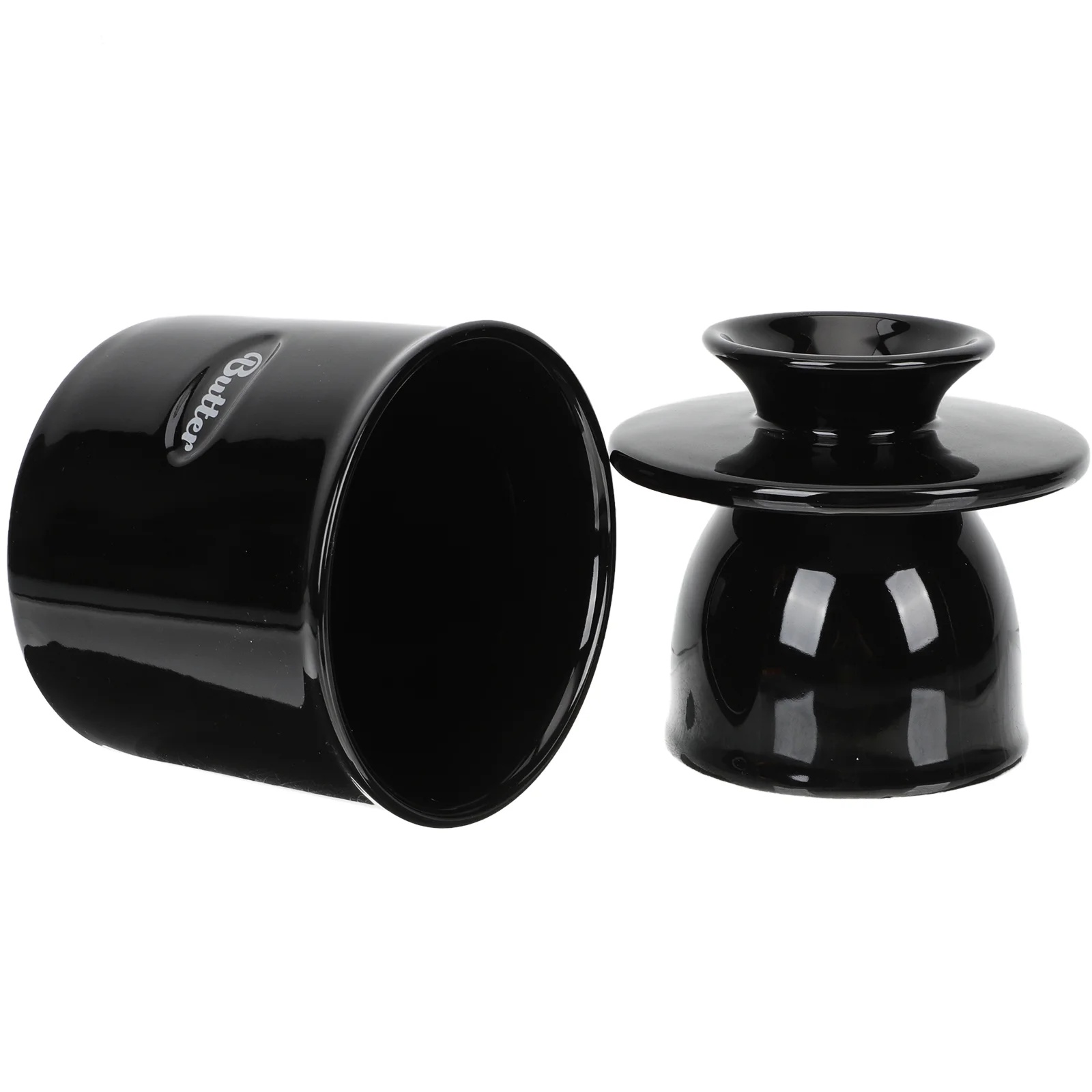 

Butter Crock Keeper Dish French Ceramic Jar Container Storage Holderporcelain Box Tray Lid Pottery Casecheese Churnersoft Cover