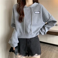 spring 2022 new loose hoodie design sense of minority womens early spring chic small short top