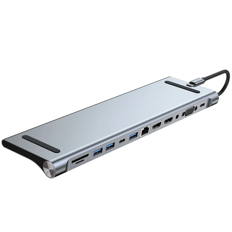 

Док-станция 12 в 1, USB 3,0 Type C 4K, аксессуары для ноутбуков