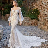 monica gorgeous wedding dress sweetheart applique slim fit mermaid perspective fall prom pageant bride dress vestido de novia
