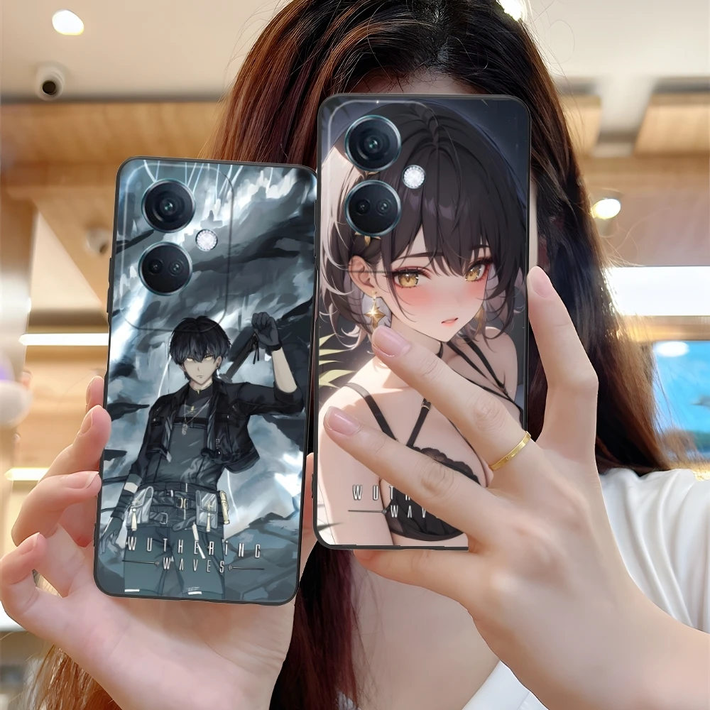 Wuthering волны Rover мобильный телефон фотоэлемент для OPPO Find X5 X3 X2 A93 Reno 8 7 Pro A74 A72 A53