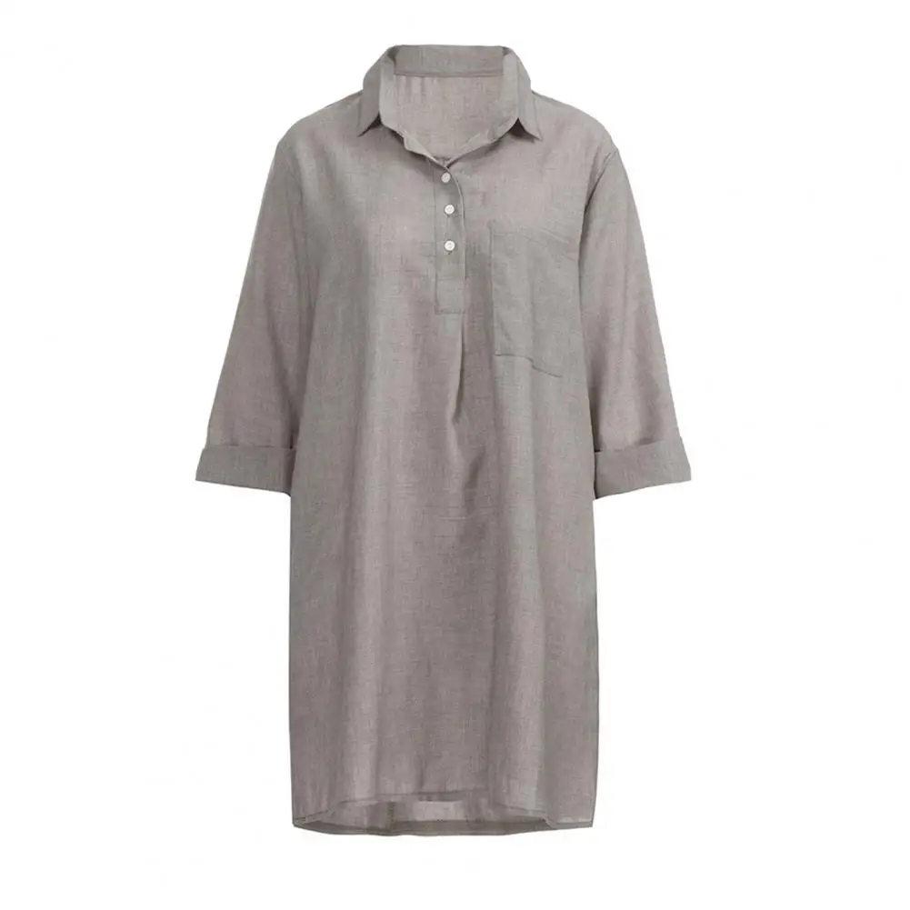 

Модное платье для отпуска, тонкое женское платье с рукавом 3/4, Простое Повседневное однотонное платье