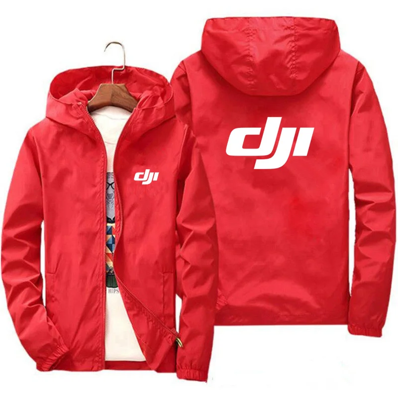 

New Dji Logo Male Jacket Men's Top Jacket Men's Fashion Outdoor Clothing Windbreaker Hoodie Thin Hooded Coat Male Jacket Tops