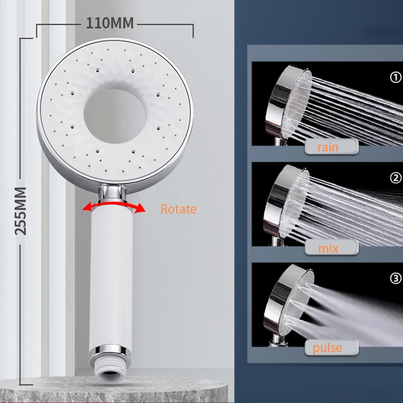 

Dokour Shower Head Bathroom Accessories High Pressure Faucet Toilet Turbo Shower Moder Water Saving 3 Way To Bath Hydromassage