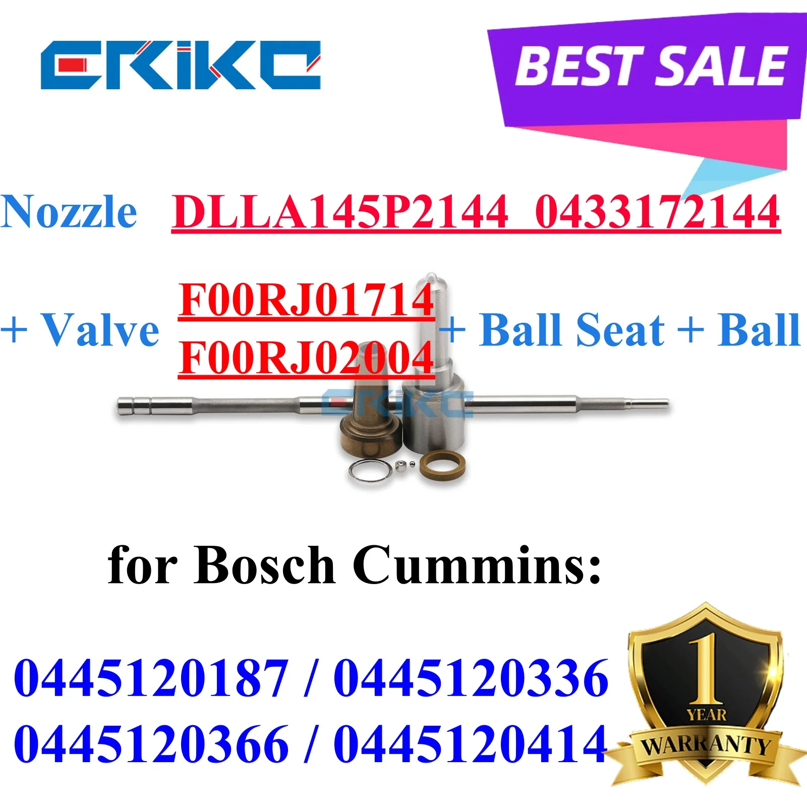 0445120187 0445120336 Ремкомплект форсунок Сопло DLLA145P2144 0433172144 Клапан F00RJ01714 для CUMMINS 4983514