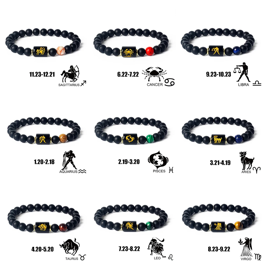 

12 Zodiac Signs Bracelet Homme 12 Constellation Jewelry for Women Scorpio Gemini Sagittarius Bracelet Friendship Gift Whoelsales