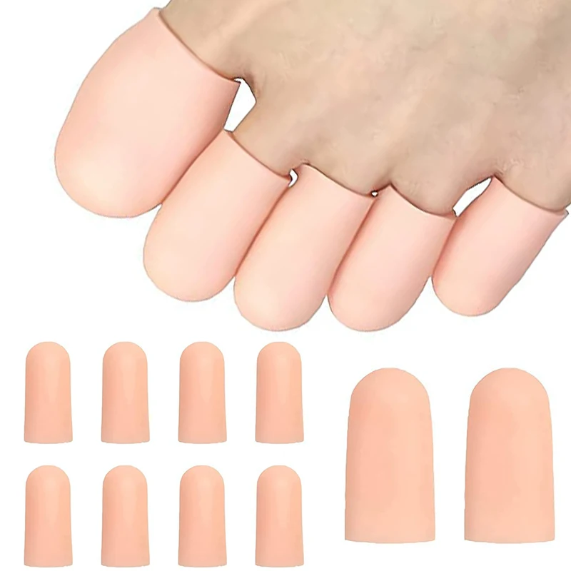 

Sdotter 10pcs/5Pairs Silicone Toe Cap Protector Cover Thumb Sleeve Corn Blisters Pain Relief Gel Toe Tube Bunion Correction Foot