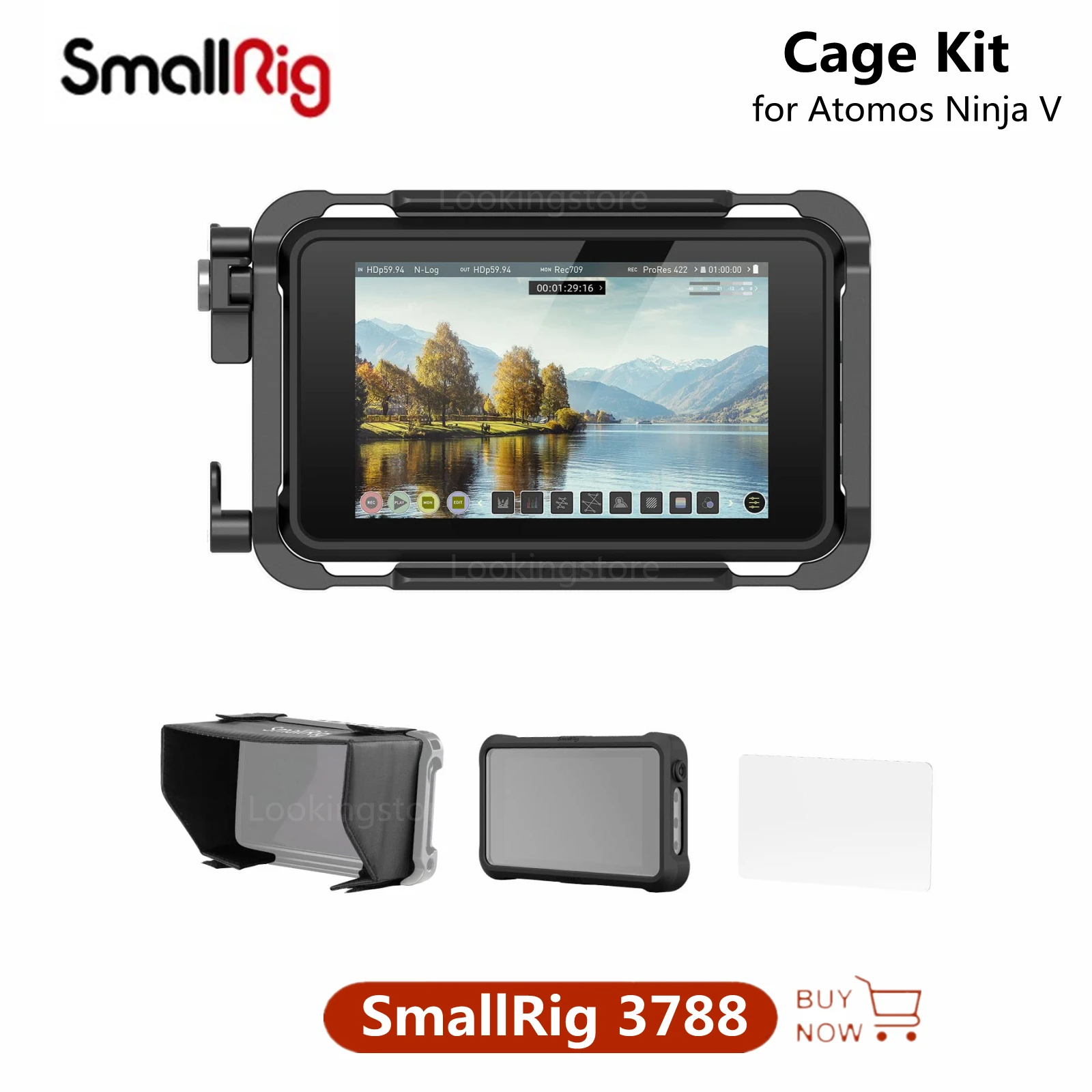

SmallRig Cage Kit for Atomos Ninja V/Ninja V+ with Cage Sunhood Screen Protector Silicone Case for Monitor and Screen 3788
