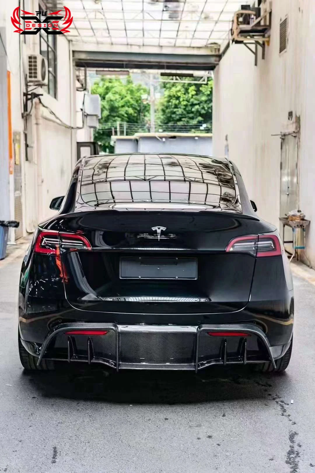 Передний бампер из углеродного волокна для губ спойлер подбородка фартук Tesla