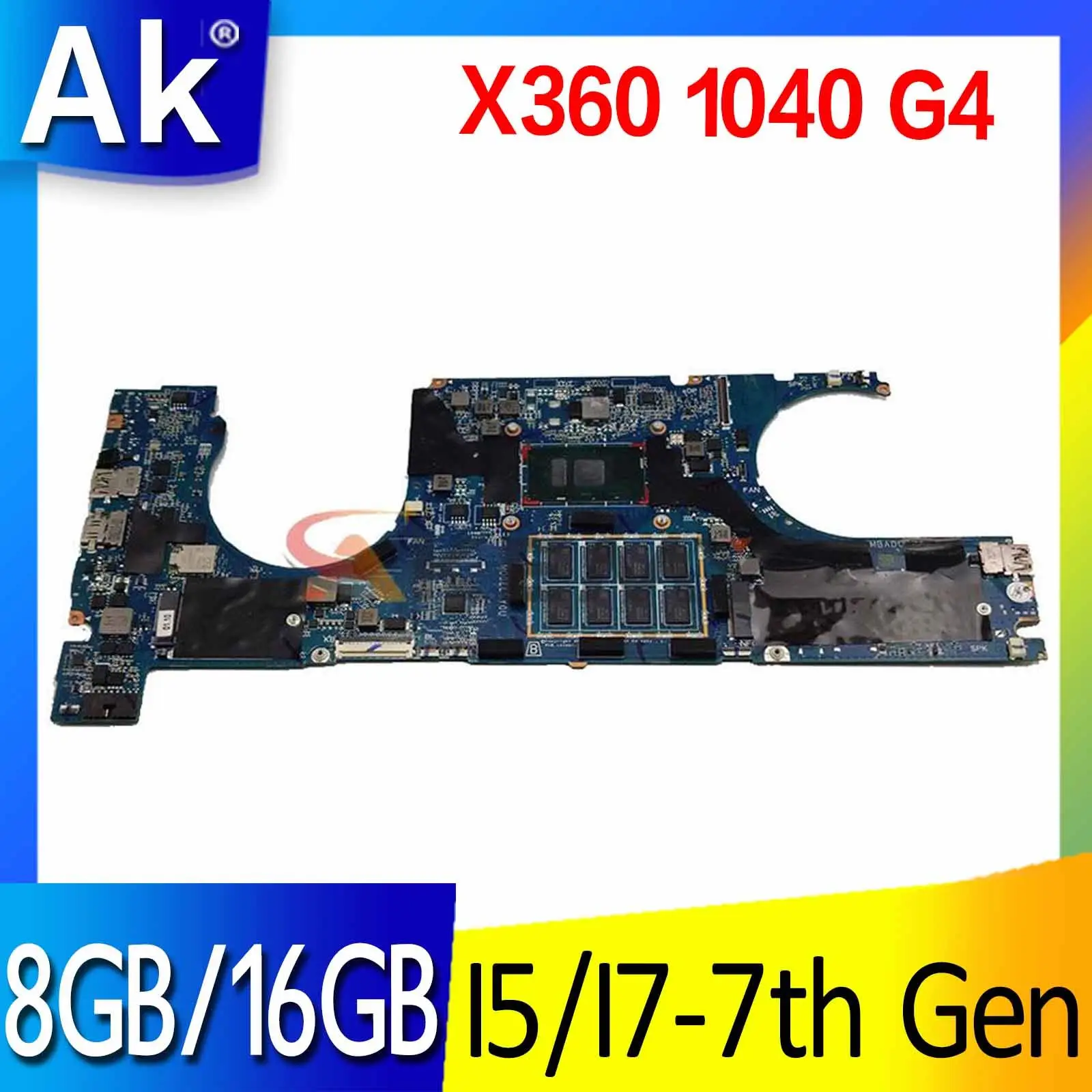 

Материнская плата для ноутбука HP Elitebook X360 1040 G4, материнская плата 1040 G4 DA0Y0UMBAD0, материнская плата I5 I7 7-го поколения ЦП 8 ГБ 16 ГБ ОЗУ