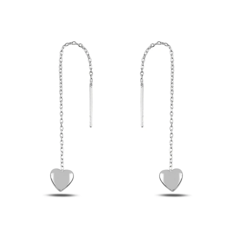 

Серебряные 925 пробы японские серьги с сердцем