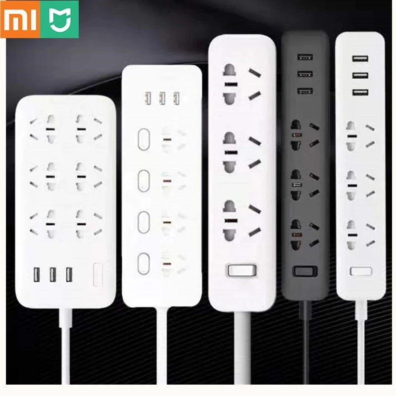 

Original Xiaomi Power Strip 2.1A Fast Charging 3 USB wifi smart Socket Plug 6 Outlets Socket Adapter US UK EU AU MI Power strip