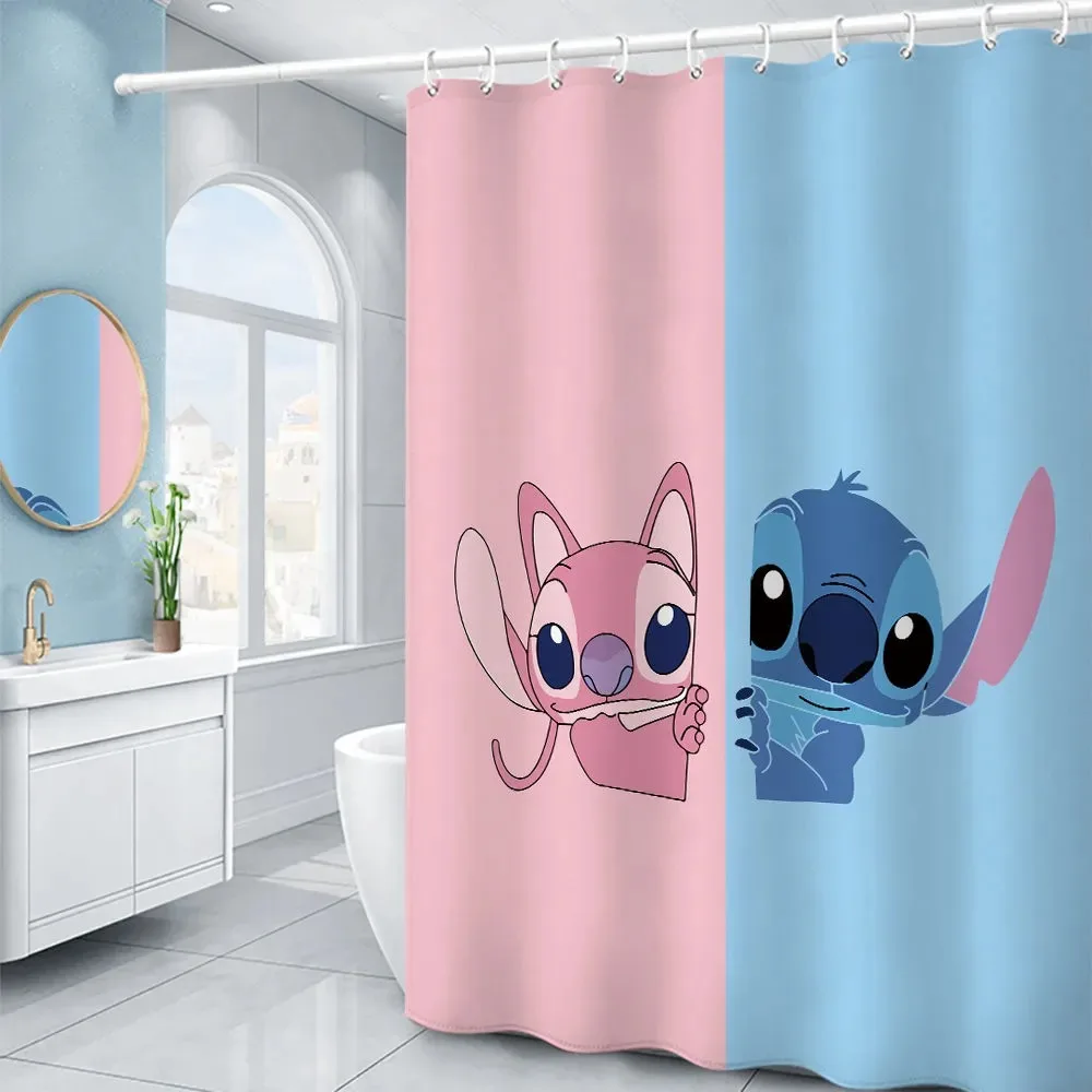 

Disney Cartoon Stitch Shower Curtain Waterproof Polyester Curtain for Bedroom Home Decoration Child Gifts
