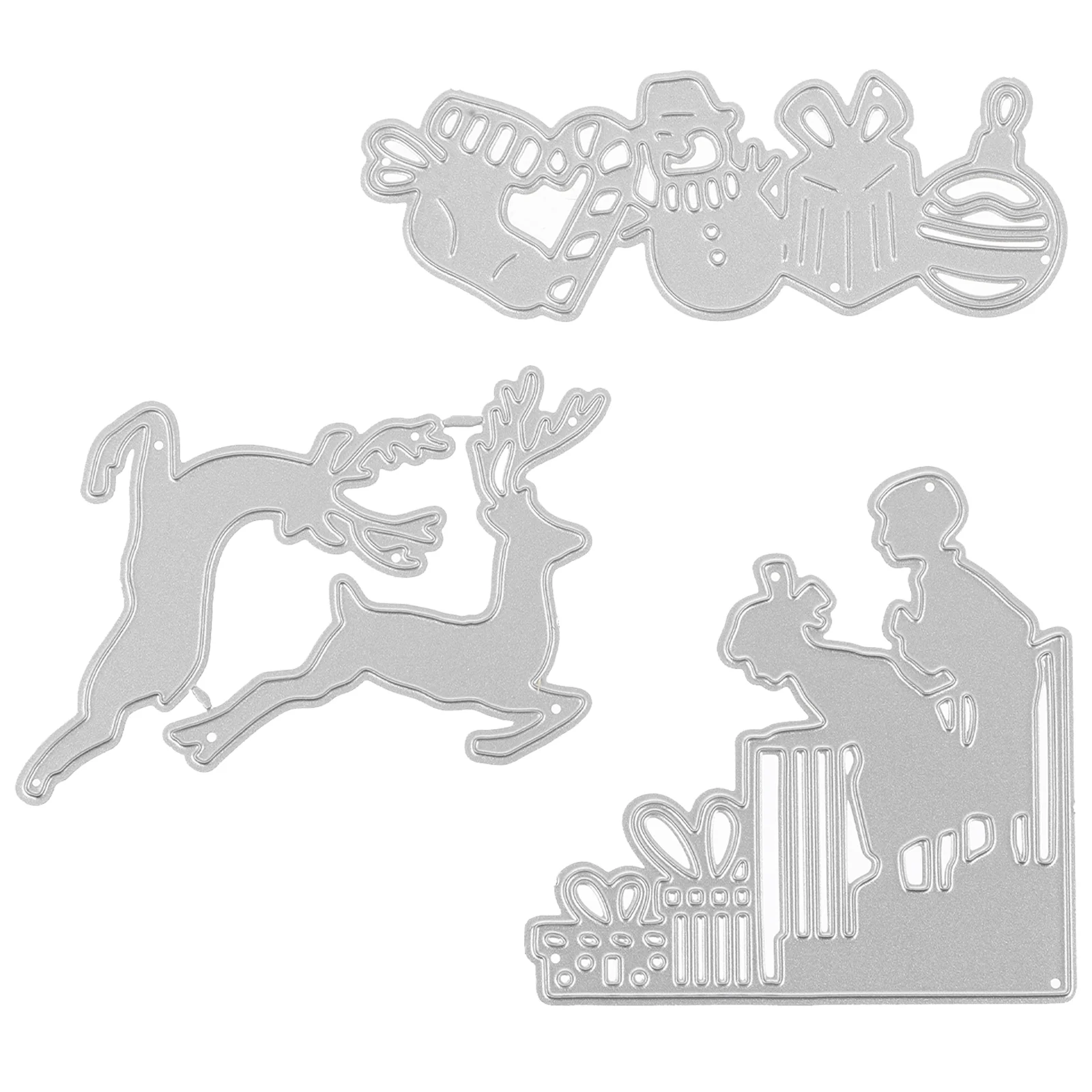 

3Pcs Cutting Die for Crafts Christmas Themed Embossing Cut Die Scrapbook Cutting Die DIY Mold