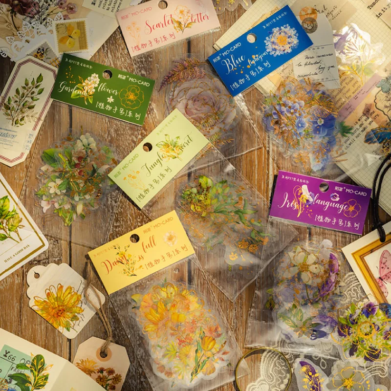 

30pcs Journal Scrapbooking Stickers DIY Crafting Decorated PET Flower Diary Handbook Life Recording Book