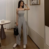 jumpsuit women 2022 female bodysuit elegant summer casual outfits black sexy wide leg pants fashion overall one piece korea