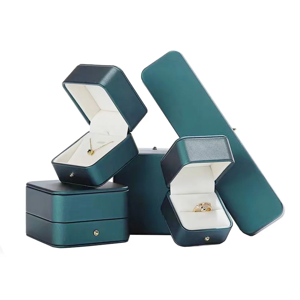Jewelry Packaging Gift Box Organizer Display Luxury Flannel PU Leather Case Earrings Ring Necklace Storage Portable Boxes