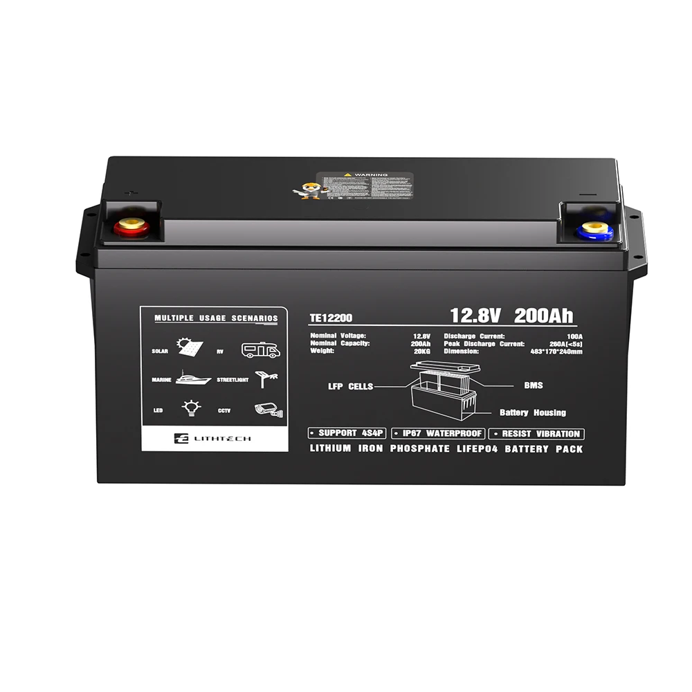 

RV travel rechargeable deep cycle 12v 200ah lithium battery lithium ion batteries 12v 200ah solar battery