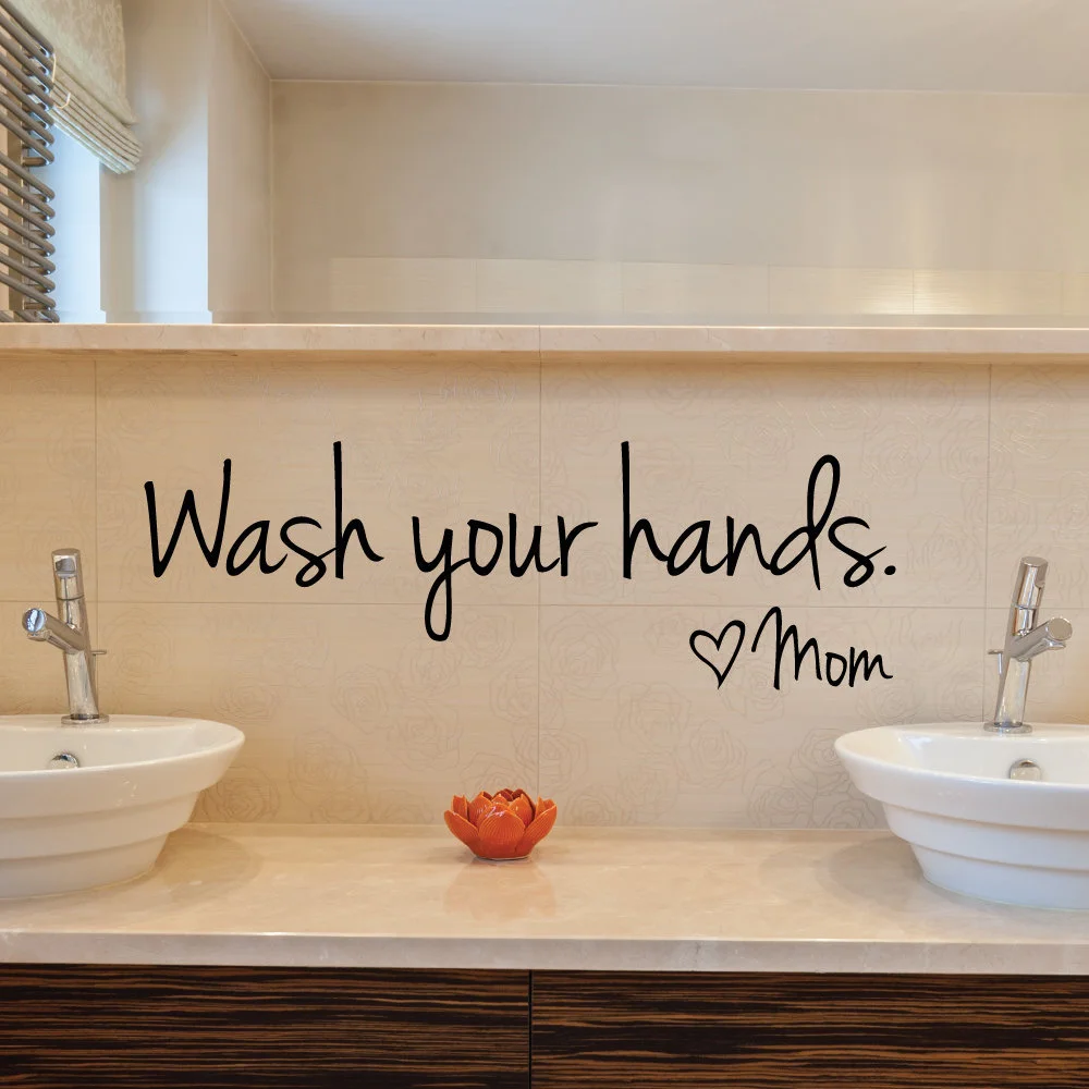 

Bathroom Rules Vinyl Lettering Waterproof Removable Wash Your Hands Bath Decor Toilet Decorative Wall Stickers