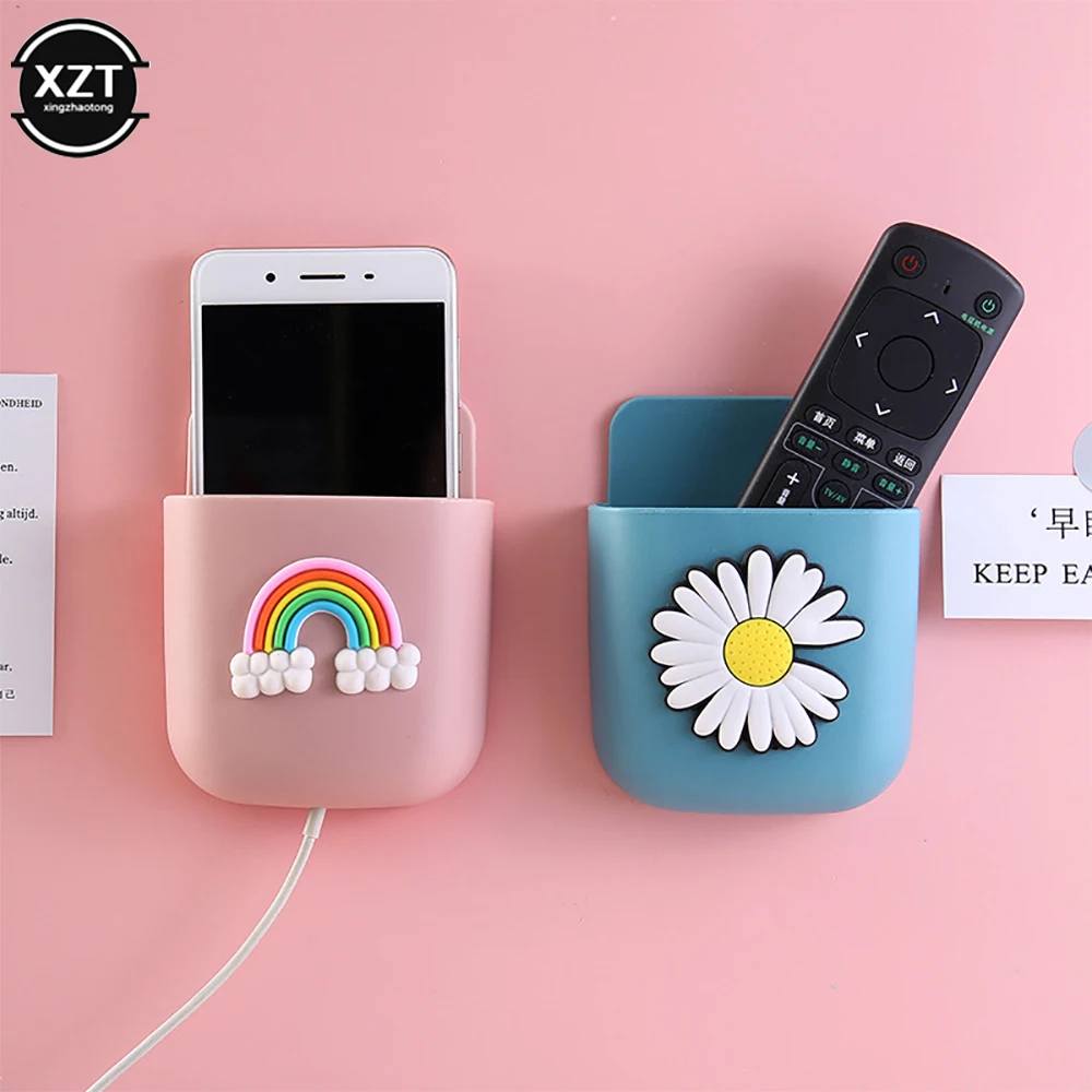 Мультяшный настенный контейнер для хранения держатель штепсельной вилки стойка