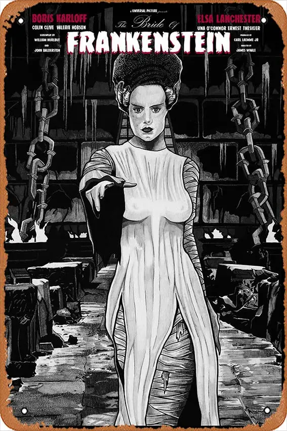 RBnk ретро-постер к фильму металлический знак Bride of Frankenstein кинопостер искусство