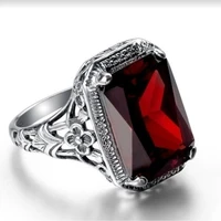 new inlaid red zircon ring cross border european and american fashion female ring