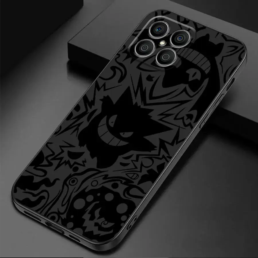 Luxury P-okemon Gengar Phone Case for Honor X9a 5G 90 X8 4G X8a X7b X9b X8b 70 X6 8X Magic5 Lite Silicone Cover