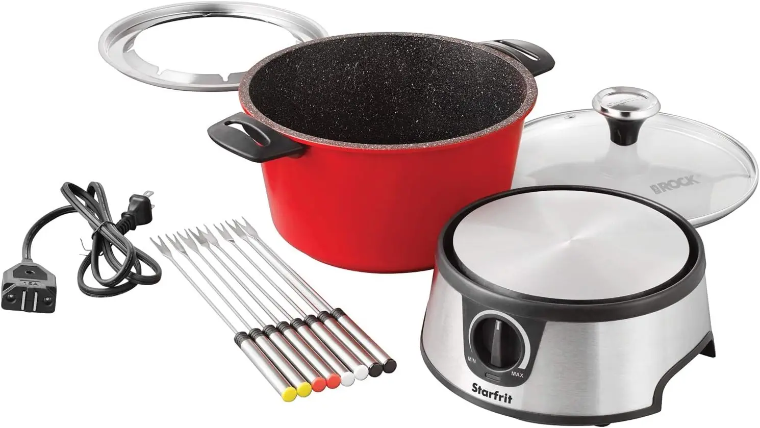 

Rock by T024704 3.2-Quart Fondue Set, One Size, Black
