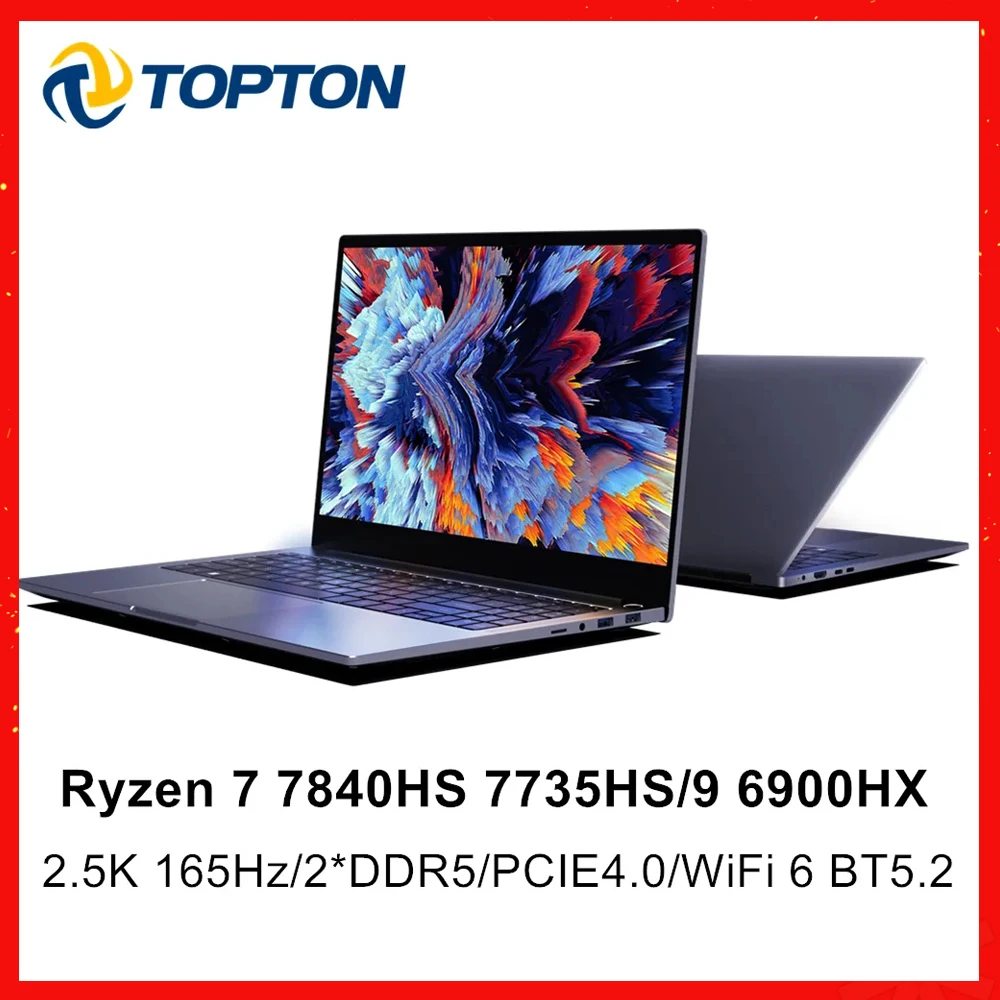 16-дюймовый игровой ноутбук AMD Ryzen 7 7840HS 7735HS 9 6900HX 2,5 K 165 Гц 2 * DDR5 4800 МГц PCIE4.0 ультратонкий ноутбук Windows 11 WiFi6