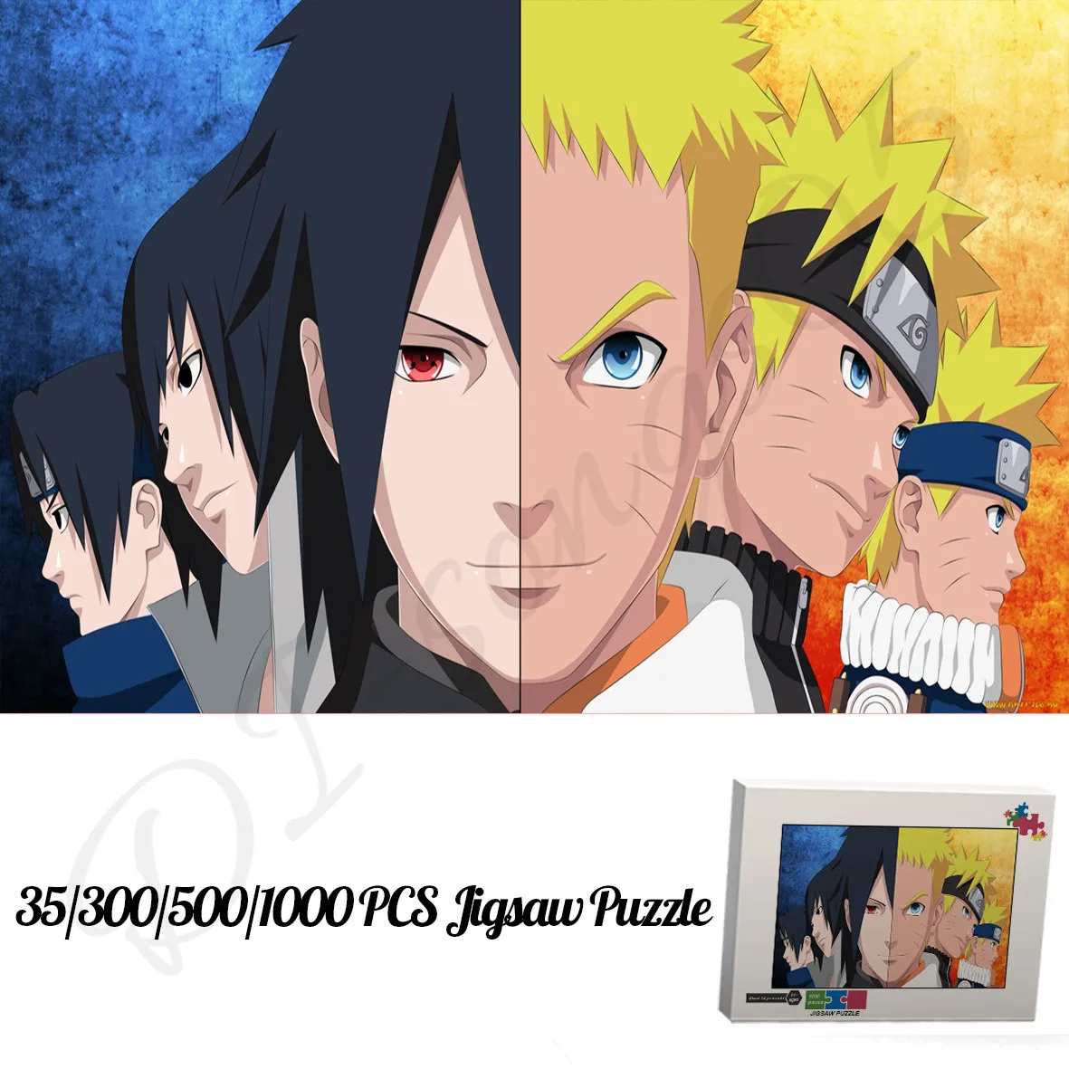 

Uzumaki Naruto and Uchiha Sasuke 1000 Pieces Jigsaw Puzzles Bandai Anime Cartoon Wooden Puzzles Educational Toys and Hobbies