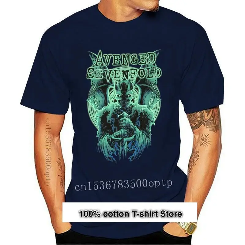 

Camiseta negra Avenged Sevenfold Knight 2021 oficial para adultos A7X, nueva