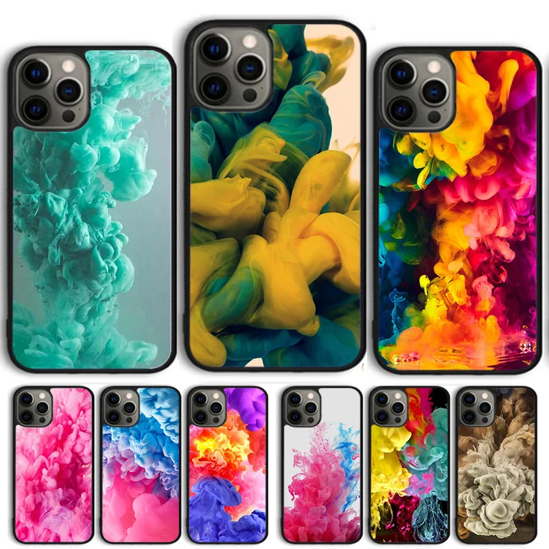 Чехол для телефона с дымчатым акварельным рисунком iPhone 15 16 14 13 12 Pro Max mini 11 XS X XR Plus
