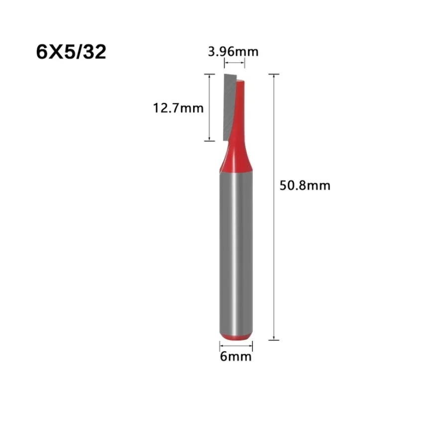 

6MM Shank Milling Cutter Wood Carving Single Double Flute Straight Router Bit YG8 Double-edged Straight Knife Woodworking Cut
