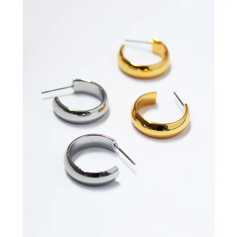 

Woman Earring Fashion Morden Gold Plated Filled Hoops Circle Small Jewelry Hoop Stud Earrings for Women Gift 2021 Bijouterie