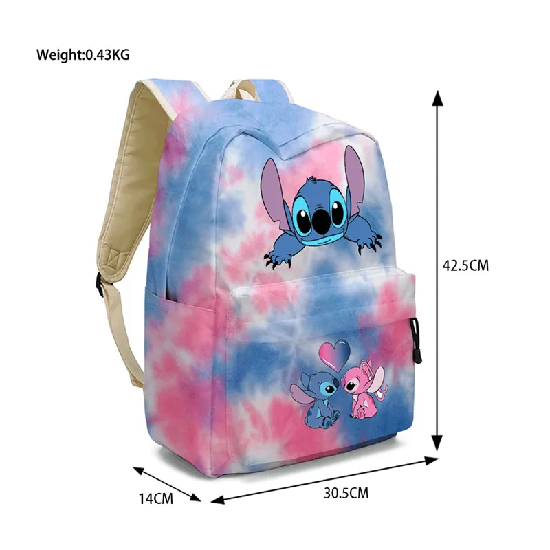 Genuine Lilo and Stitch Backpacks Disney Stitch Cute Gradient Print School Bag for Women Children's Casual Backpack Rucksack