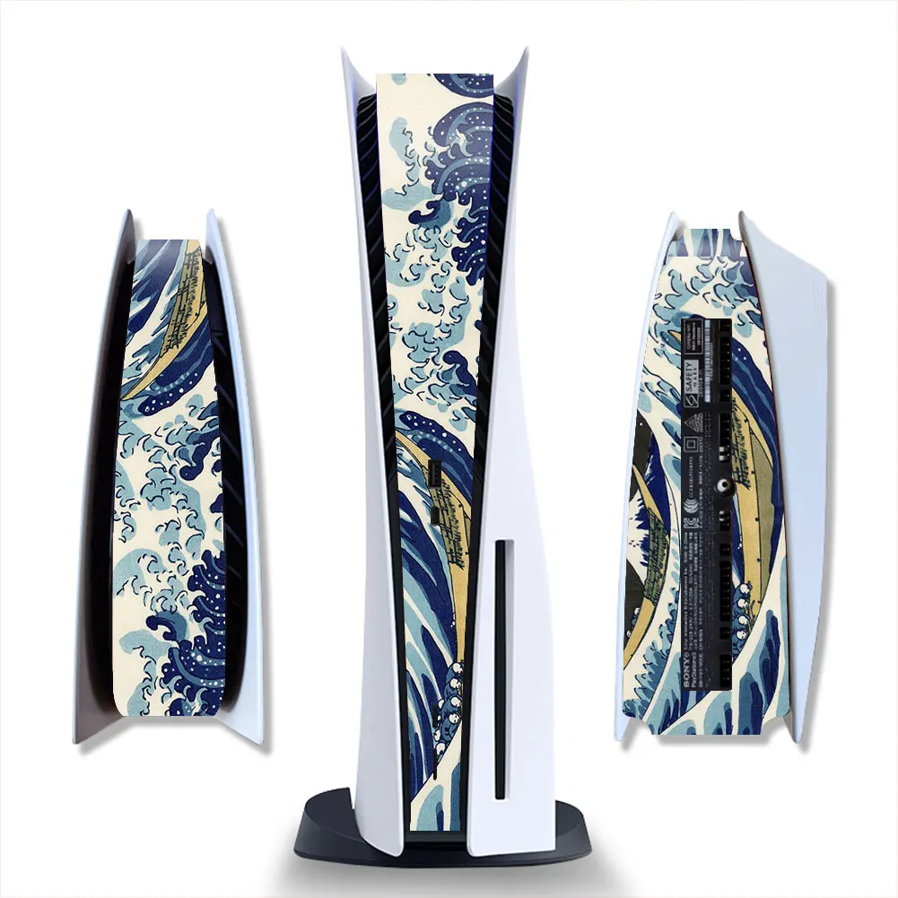 Волнистые средние наклейки для PS5 диск Цифровая версия консоль центральная часть