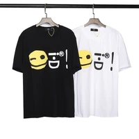ins super hot net red with the same smiley face print men and women couples cotton round neck short sleeved t shirt