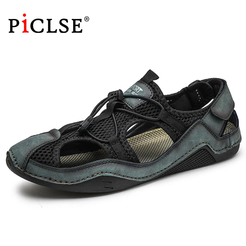 

Plus Size 46 Summer Men's Sandals Outdoor Leather Sandals Soft Handmade Casual Shoes Moccasins Men Shoes Drop Shipping Sandals