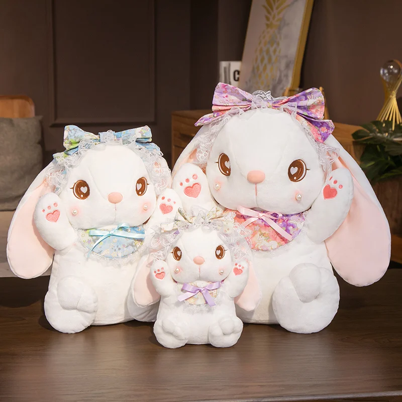 Плюшевая кружевная шапка в стиле &quotЛолита&quot &quotЗайчик&quot &quotРозовые кролики&quot