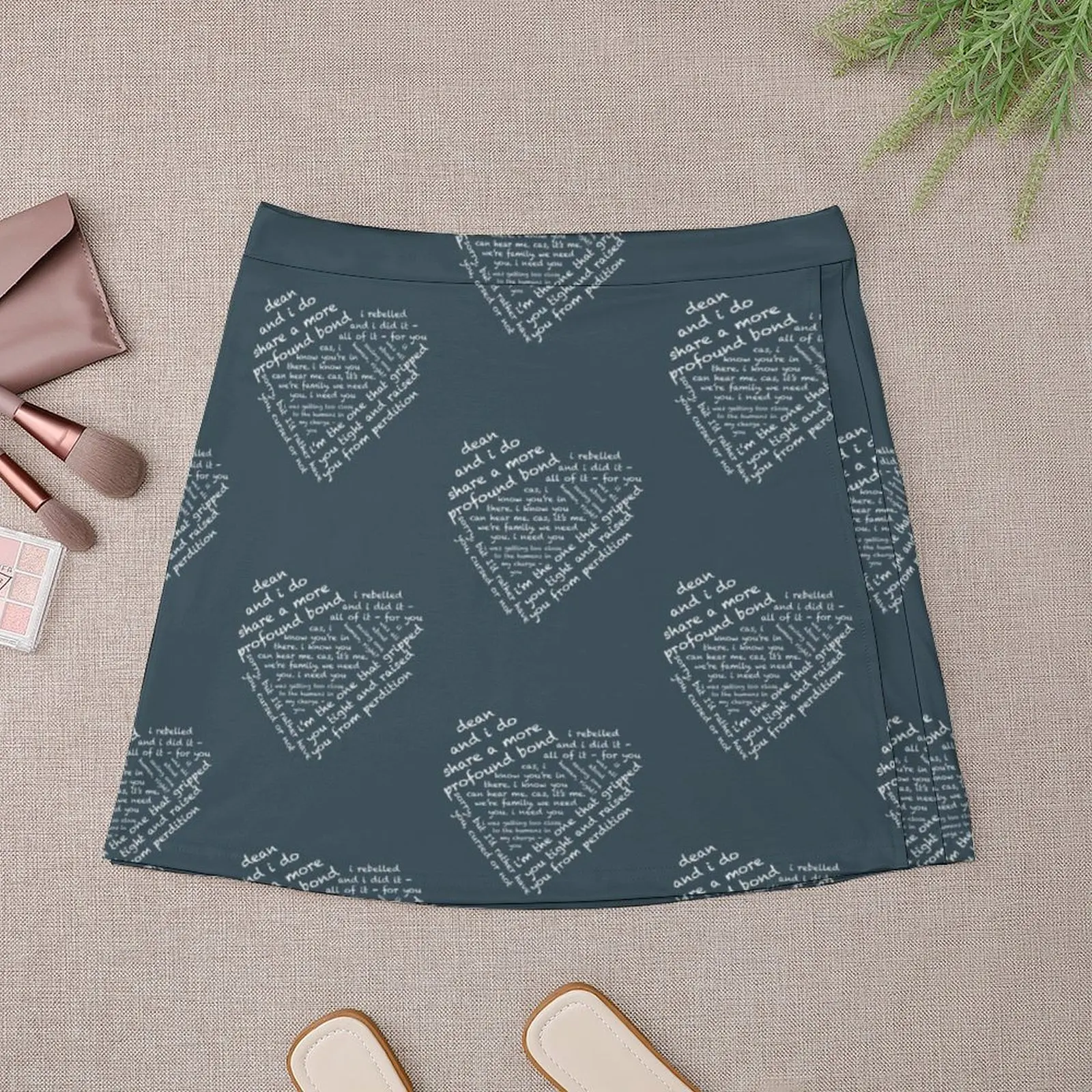 Цитаты Сердца - Destiel (Белая) Мини-юбка летние платья для женщин 2025 Короткие юбки