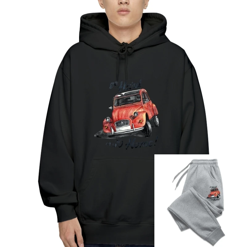 

100% cotton Winter custom printed t-Sweatshirt Hoodies Classic car go hard or go home - citro_n 2cv women SweaPullover