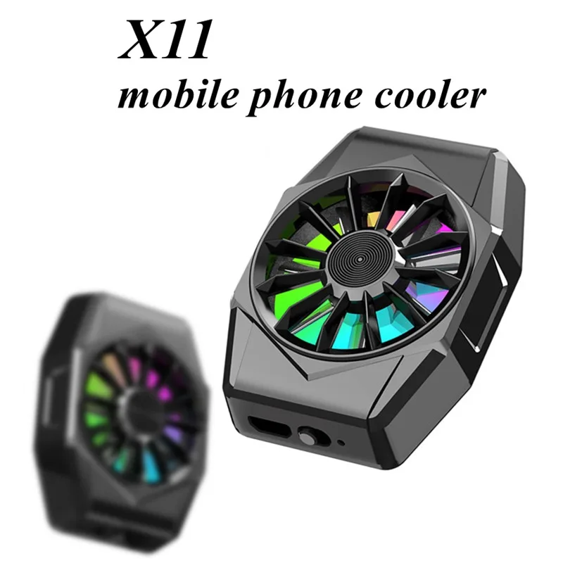 

X11 Universal Magnetic Mobile Phone Cooling Fan for PUBG Game with RGB Colorful Breathing Light for IOS Android Radiator Cooler