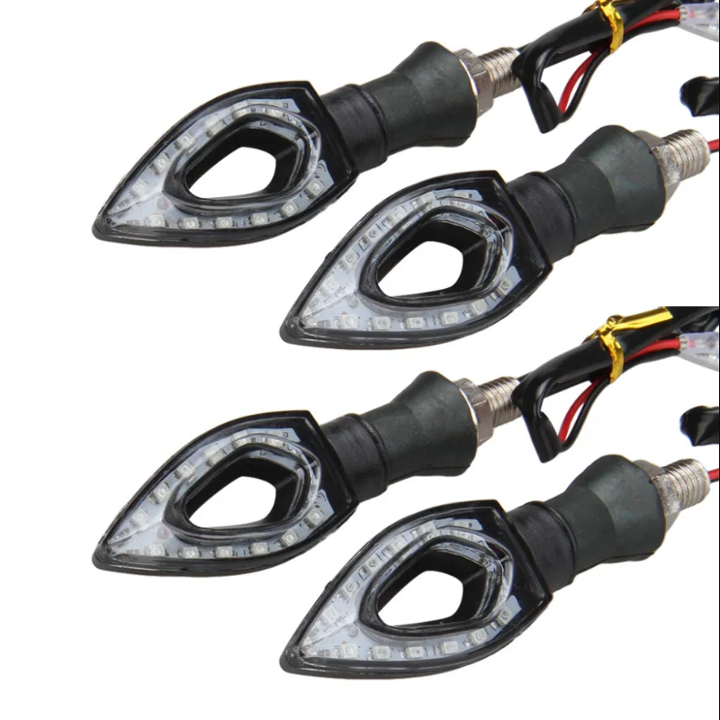 Светодиодные поворотники для мотоцикла 12 светодиодов лампа с желтым лезвием