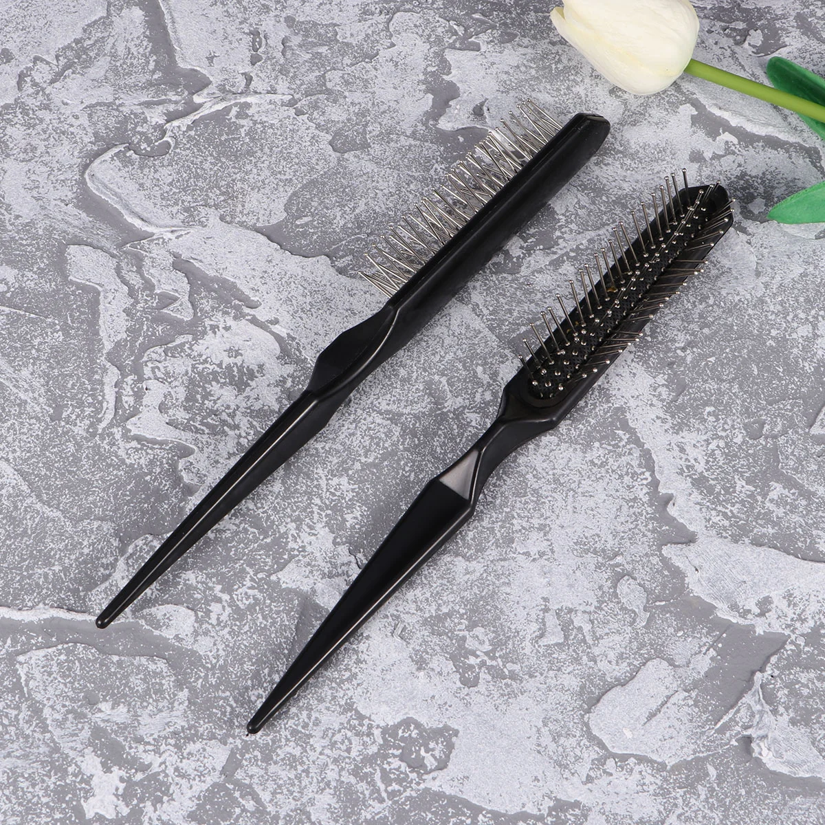 

2pcs Brush Professional Pointed Tail Airbag Brush Hair Extension Brush for Women Girls (Black)