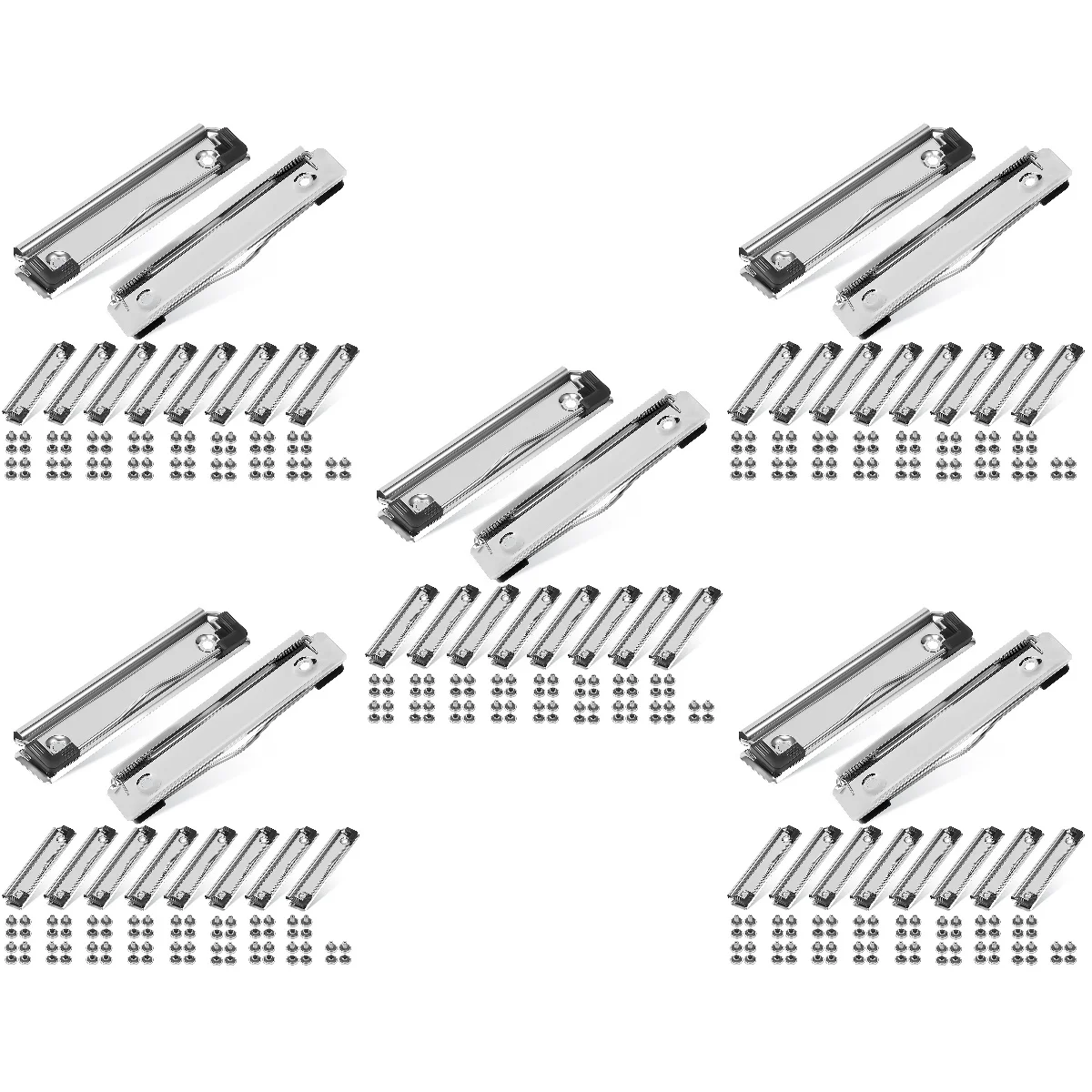 

50 Pcs File Folder Document Clamp Board Clips Binder Stationery Supplies Mountable Hardboard Boards Metal Clipboard