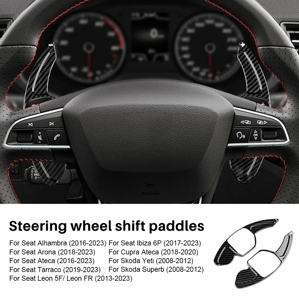 

Для Seat Leon fr MK3 MK4 5F ST Cupra Ateca Alhambra Arona Ateca ibiza 6P углеродное волокно ABS наклейка на руль переключения передач