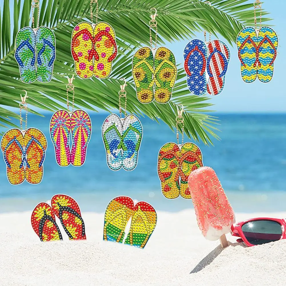 

12 шт., двусторонние алмазные брелки для начинающих