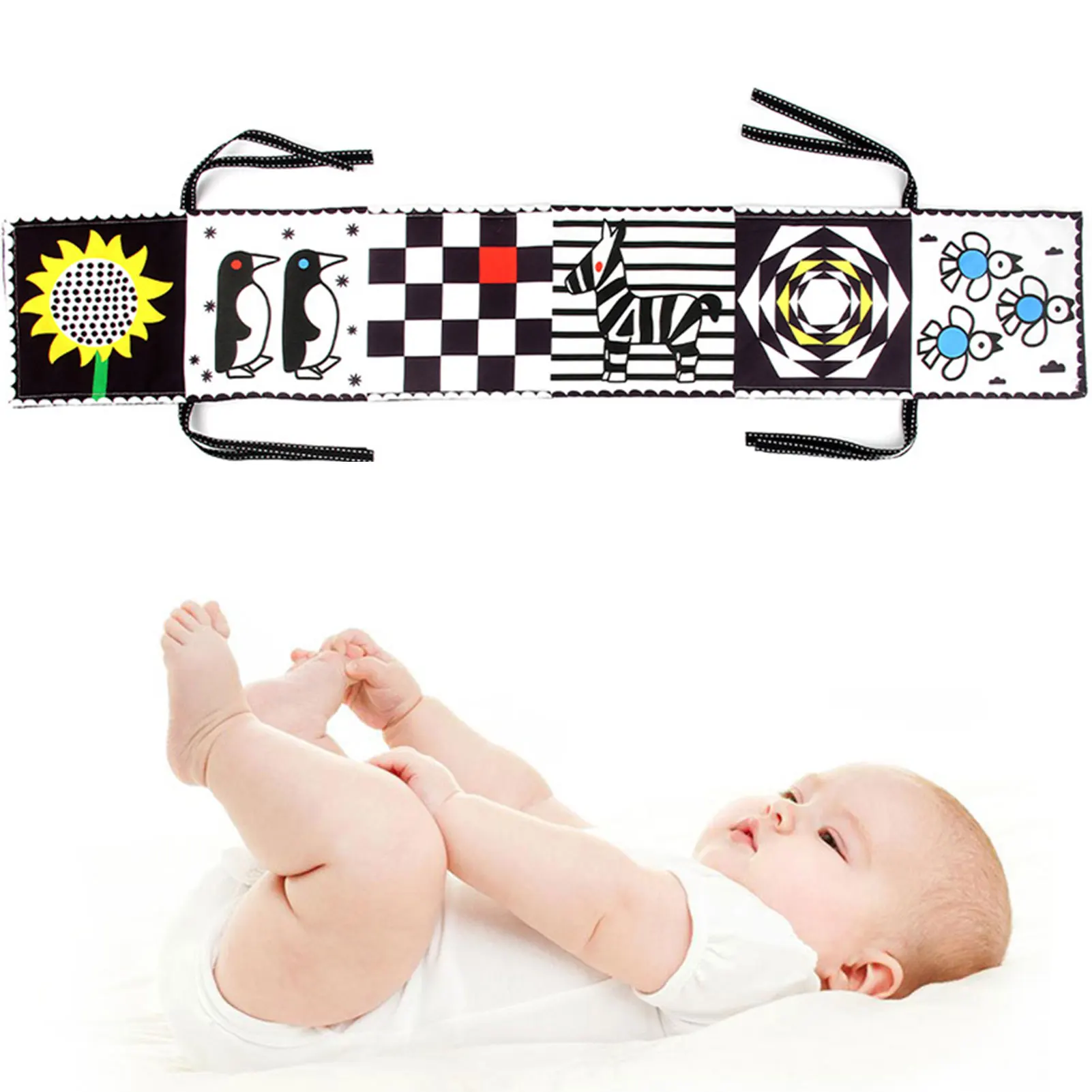 

Baby Puzzle Early Learning Book Kids Infant Black And White High Contrast Soft Cloth Book Newborn Boys And Girls Toys Books