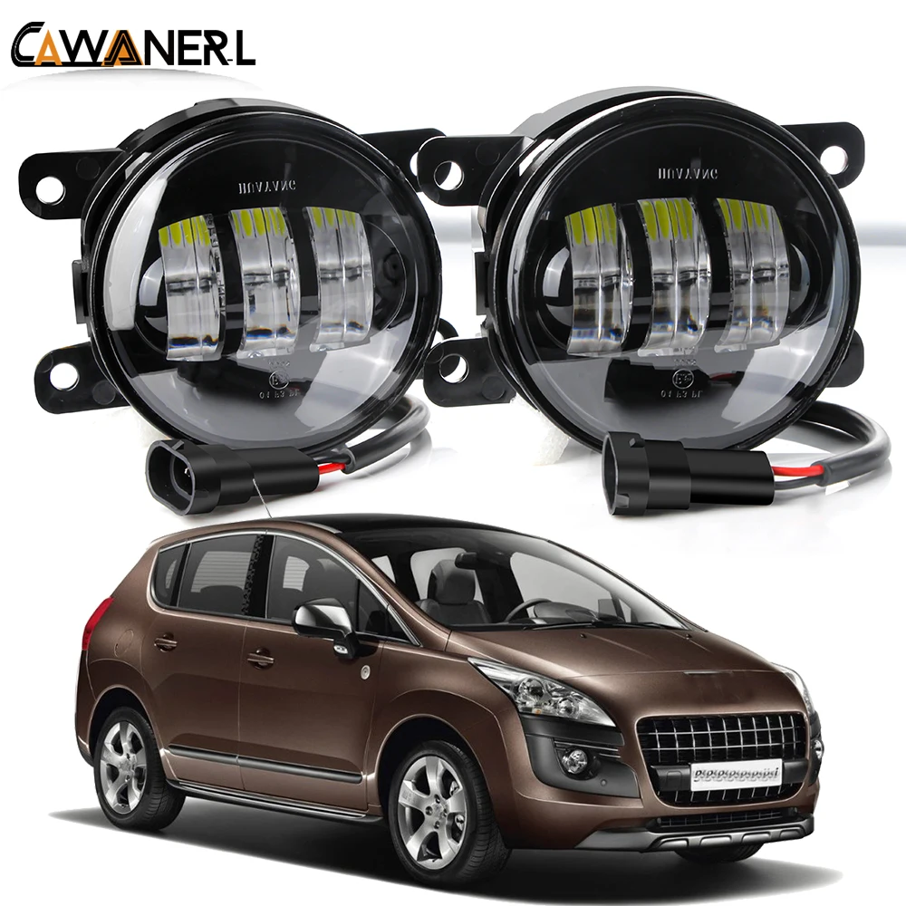 Фары противотуманные LED 2 шт. для автомобиля Peugeot 3008 MPV 2009-2019 гг. 30 Вт 6000LM фары белого и янтарного цветов с функцией DRL на передний бампер H11 12 В.