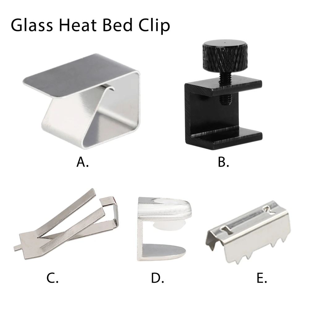 

4Pcs 3D Printer Part Glass Heatbed Clip Ultrabase Hotbed Clamp Clip Aluminium Alloy Ultimaker Heated Bed Build Platform Retainer